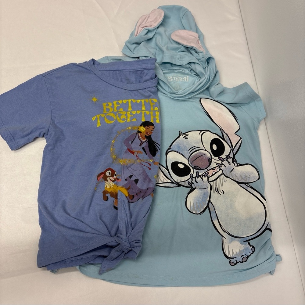Wish & stitch Blue Graphic T-Shirts with Characters size 8yrs